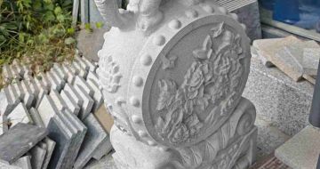 佳木斯芝麻白抱鼓石 庭院抱鼓石