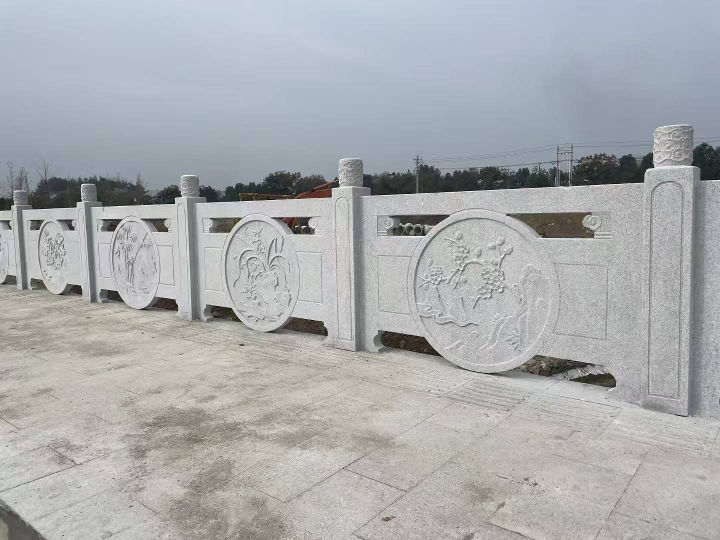 佳木斯芝麻白河道栏杆 石材栏杆